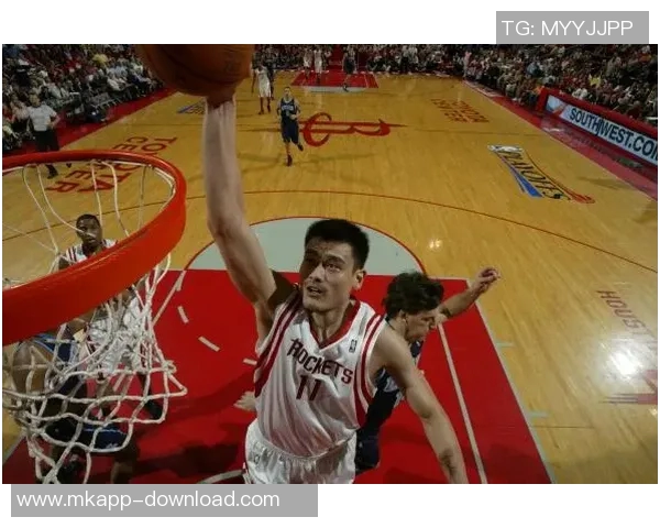 姚明双手扣篮瞬间展现力量与优雅的完美结合